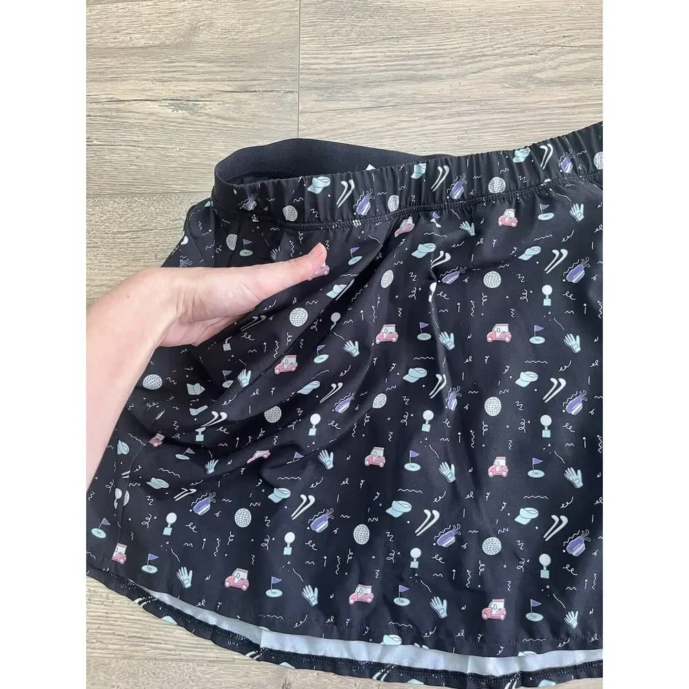 KYODAN Golf Activewear Skirt Skort Gold Print Size P/S